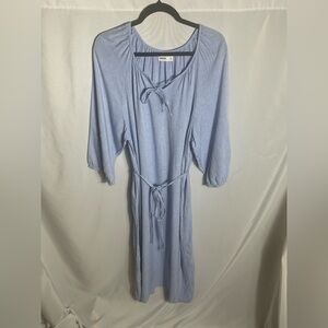Sonoma Goods for Life Blue Peasant Dress Women’s XXL Rayon Linen Blend